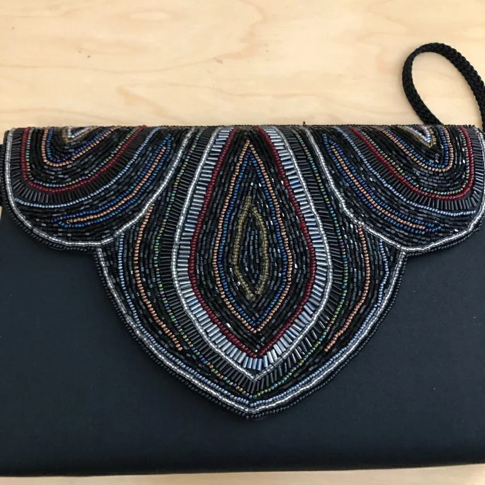 PALIZZIO Satin Beaded Crossbody Bag - NEW